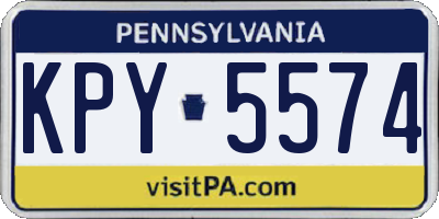 PA license plate KPY5574