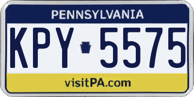 PA license plate KPY5575