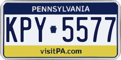 PA license plate KPY5577