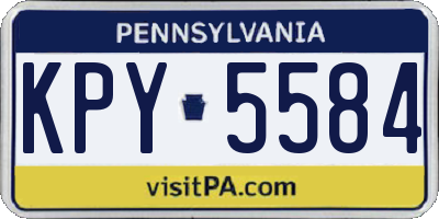 PA license plate KPY5584
