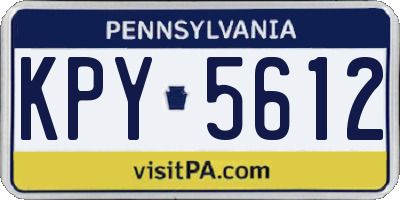 PA license plate KPY5612