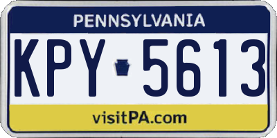 PA license plate KPY5613