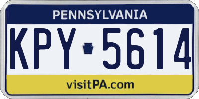 PA license plate KPY5614