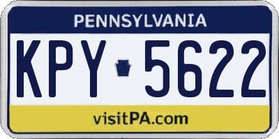 PA license plate KPY5622