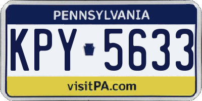 PA license plate KPY5633