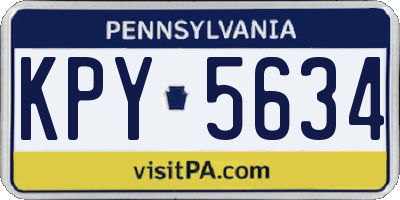 PA license plate KPY5634