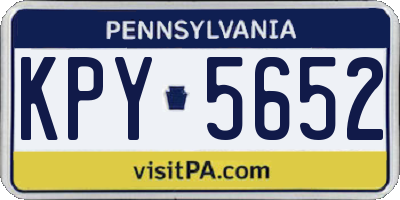 PA license plate KPY5652