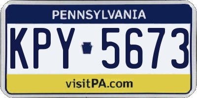 PA license plate KPY5673
