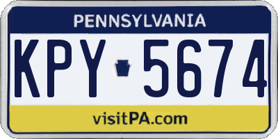 PA license plate KPY5674