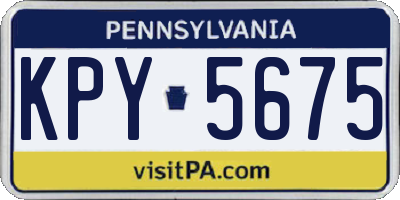 PA license plate KPY5675