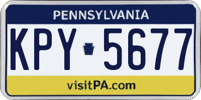 PA license plate KPY5677