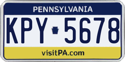 PA license plate KPY5678