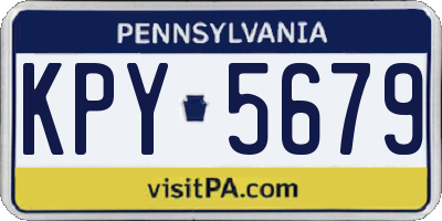 PA license plate KPY5679
