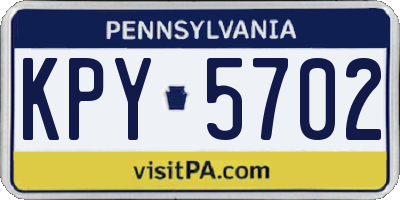 PA license plate KPY5702