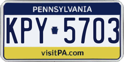 PA license plate KPY5703