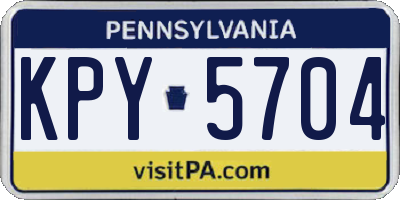 PA license plate KPY5704