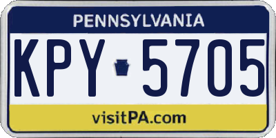 PA license plate KPY5705