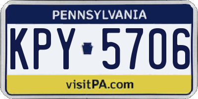 PA license plate KPY5706