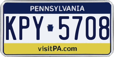 PA license plate KPY5708