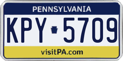 PA license plate KPY5709