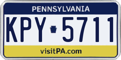 PA license plate KPY5711