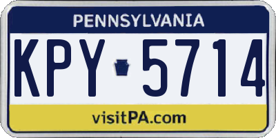 PA license plate KPY5714
