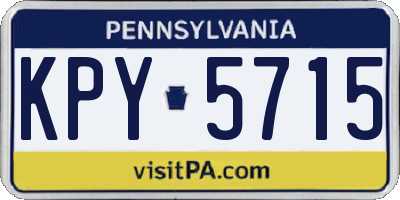 PA license plate KPY5715