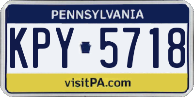 PA license plate KPY5718