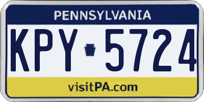 PA license plate KPY5724