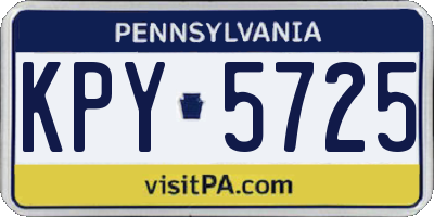 PA license plate KPY5725