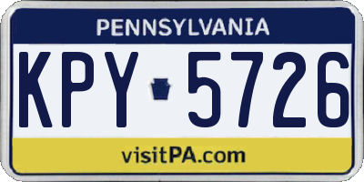 PA license plate KPY5726