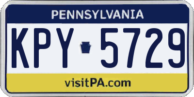 PA license plate KPY5729