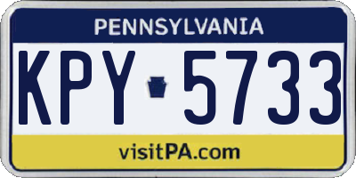 PA license plate KPY5733