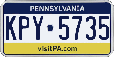 PA license plate KPY5735