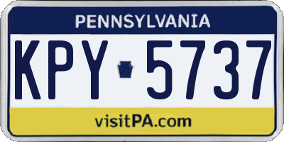 PA license plate KPY5737