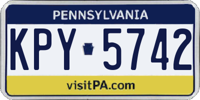 PA license plate KPY5742