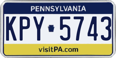 PA license plate KPY5743