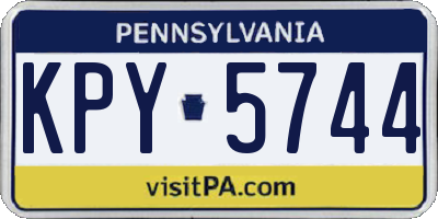 PA license plate KPY5744