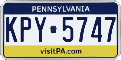 PA license plate KPY5747