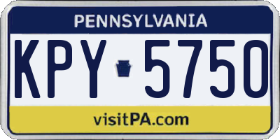 PA license plate KPY5750