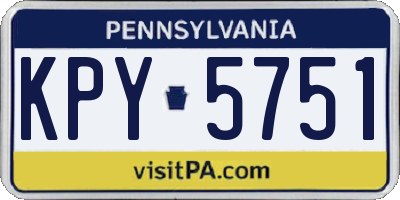 PA license plate KPY5751