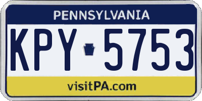 PA license plate KPY5753