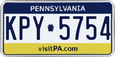 PA license plate KPY5754