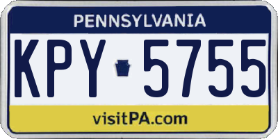 PA license plate KPY5755