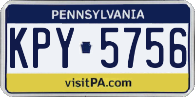 PA license plate KPY5756