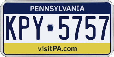 PA license plate KPY5757