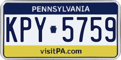 PA license plate KPY5759