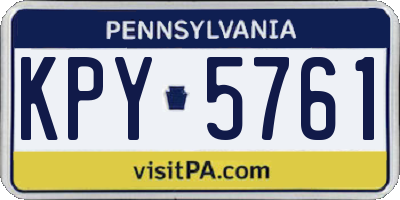 PA license plate KPY5761