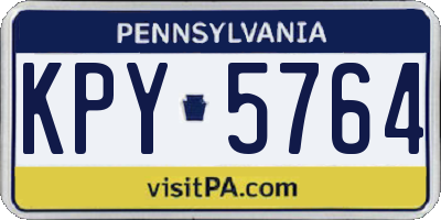 PA license plate KPY5764