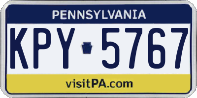 PA license plate KPY5767